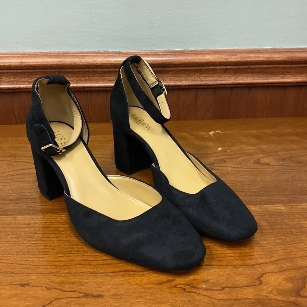 J Crew Block heels with ankle strap BT273